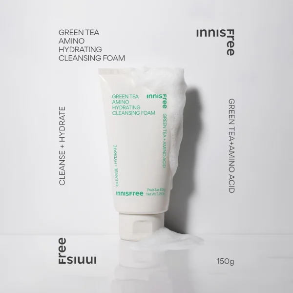 INNISREE GREEN TEA HYDRATION AMINO CLEANSING FOAM 150G